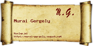 Murai Gergely névjegykártya